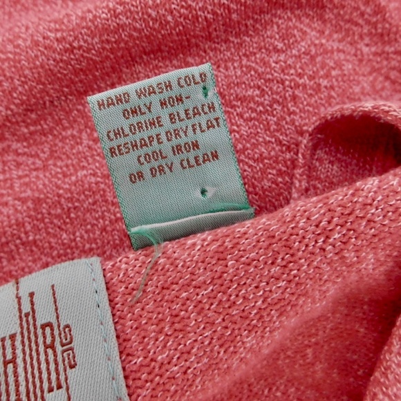 Anthropologie HWR Pink Red Heathered Cardigan Sweater Buttons Pocket Medium - Picture 9 of 10